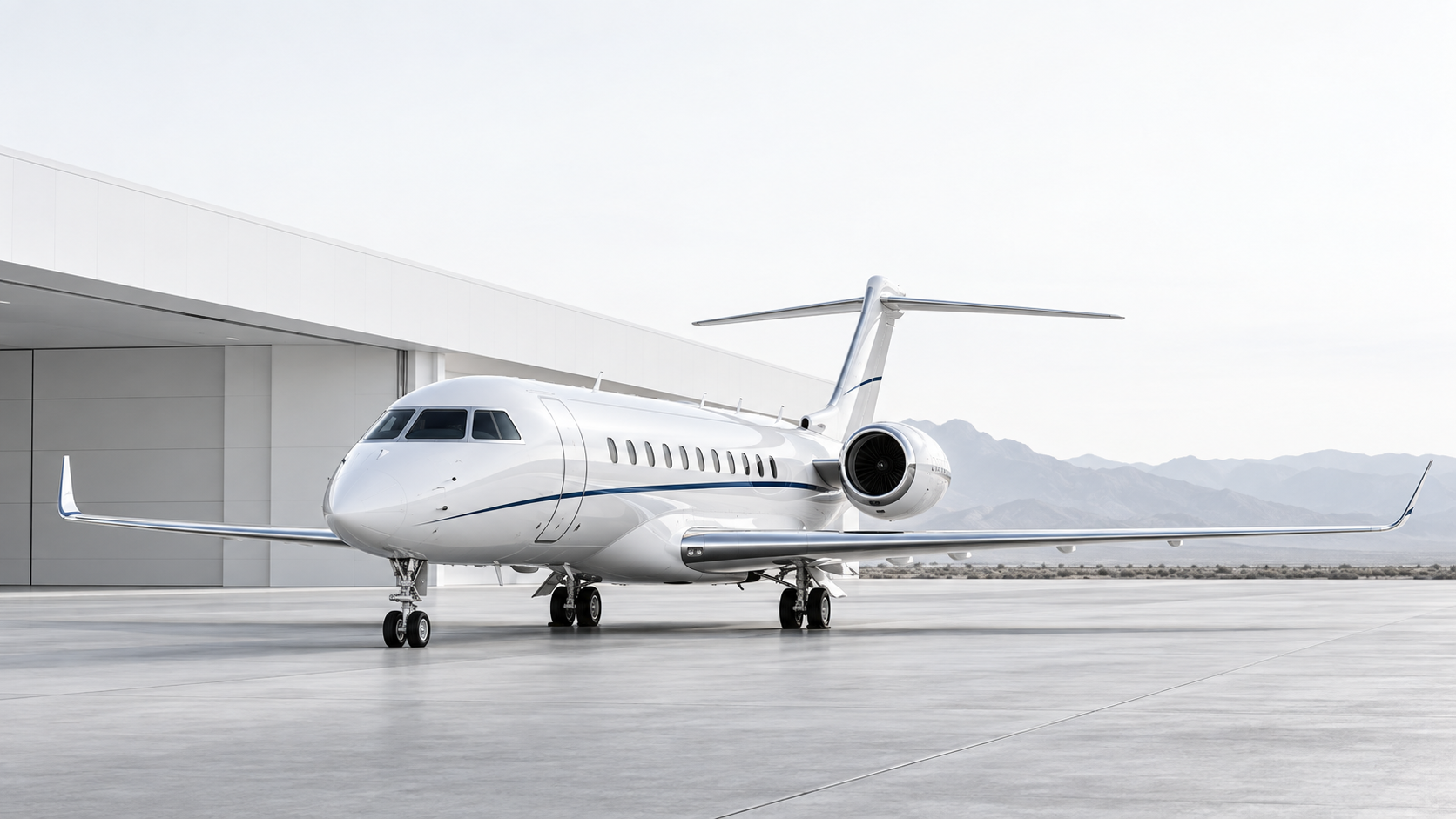 Illustrative private aircraft on an apron